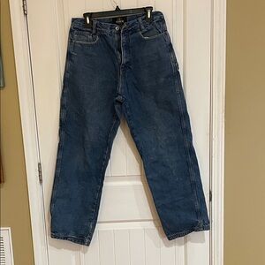 RedHead cargo Relaxed Fit flannel lined Blue Jeans 32x32